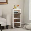 COSTWAY 4patrové úložné boxy s víkem a kolečky, stohovací Náhled obrázku produktu 2