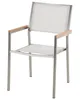 BELIANI Gartenstühle 6er Set Weiß Polyester Edelstahl Produktbild-Vorschau 5