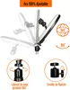 Diagrams showing the adjustable angles and components of a ring light. Produktbild-Vorschau