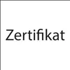 The image shows the word "Zertifikat" in black text on a white background, enclosed by a black border. Náhľad obrázku produktu