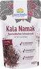 A pouch of Kala Namak (Ayurvedic black salt) with product details and branding. Podgląd zdjęcia produktu