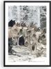 Gerahmtes Poster - Schwarzer Rahmen - Rudel Wölfe Winter - Produktbild-Vorschau 1