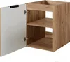 A close-up view of an open cabinet with wooden shelves and a white door. Anteprima dell’immagine prodotto
