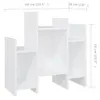 A white shelf unit with dimensions indicated by measurement lines and text. Anteprima dell’immagine prodotto
