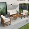 Flieks Gartenlounge Set 4er Set, Gartenmöbel Set Rattan mit Voir les images du produit 1