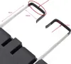 Close-up view of a black and silver folding makeup mirror with measurement annotations. Produktbild-Vorschau