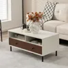 GOPLUS Couchtisch, Wohnzimmertisch mit 2 Schubladen & Produktbild-Vorschau 2