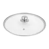 A glass pot lid with a silver handle and rim, isolated on a white background. Náhled obrázku produktu