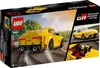 The image shows the front of a LEGO Speed Champions Toyota GR Supra box, with a depiction of the assembled toy car on a race track. Náhled obrázku produktu