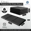 A folded and unfolded mattress with dimensions and weight information. Produktbild-Vorschau