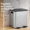 CASABEL Cubo de basura de cocina doble 2x15L en acero Vista previa de la imagen del producto 2