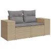 10-tlg. Garten-Sofagarnitur mit Kissen Beige Poly Rattan Produktbild-Vorschau 3