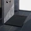 A modern bathroom with a black shower tray and gray tiled walls. Náhľad obrázku produktu