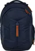 A navy blue backpack with brown accents is shown against a white background. Náhľad obrázku produktu