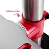 A close-up view of the adjustable angle mechanism on a drill press, showing a scale for angle measurement. Produktbild-Vorschau
