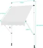 A white awning is shown with measurement lines and dimensions indicated. Podgląd zdjęcia produktu