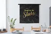 MuchoWow® Wandteppich Wandbehang Zitat - Sterne - Gold - Produktbild-Vorschau 2