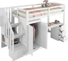 okwish Hochbett 90 x 200 cm, praktisches Kinderbett mit Produktbild-Vorschau 1