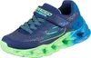 A single blue and green Skechers shoe with lights. Voir les images du produit