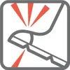 An icon showing a foot stepping on a sharp object, with red lines indicating danger or impact. Náhľad obrázku produktu