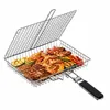 Großer Edelstahl Grillguthalter Grillkorb,Faltbar Tragbark Produktbild-Vorschau 1