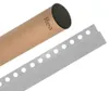 A product shot of a metal strip with holes and a cardboard tube. Produktbild-Vorschau