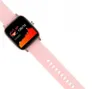 A pink smartwatch displaying health data. Voir les images du produit