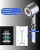 A shower head with diagrams illustrating its filtering mechanism and benefits. Produktbild-Vorschau