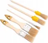 A set of five paintbrushes with wooden handles and metal ferrules, arranged diagonally on a white background. Anteprima dell’immagine prodotto