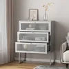 Büroschrank 'Sund' mit 3 Schubladen 105x80x40 cm Grau Produktbild-Vorschau 3