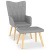 vidaXL Relaxsessel mit Hocker Hellgrau Stoff Produktbild-Vorschau 9