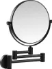 A black, wall-mounted makeup mirror with an extendable arm. Produktbild-Vorschau