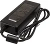 A black AC-DC power adapter with a coiled cable is shown on a white background. Produktbild-Vorschau