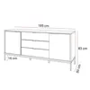 A line drawing of a sideboard with dimensions indicated by text and lines. Produktbild-Vorschau