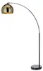 Teamson Home Arquer Bogenlampe in Gold mit schwarzem Produktbild-Vorschau 1