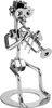 A metal figurine of a musician playing a trumpet, made from nuts, bolts, and other hardware. Náhled obrázku produktu