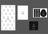 Various items related to a screen protector kit, including packaging, a cleaning cloth, guide stickers, and wet wipes. Produktbild-Vorschau