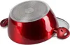 The bottom of a red pot is shown on a white background. A glass lid is partially visible. Podgląd zdjęcia produktu