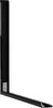 A black metal frame component, shaped like an L, is shown against a white background. Produktbild-Vorschau