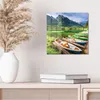 DEQORI Glasbild Echtglas 30x30 cm 'Romantischer Bergsee' Produktbild-Vorschau 4