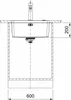 A technical drawing of a sink installation, showing dimensions. Produktbild-Vorschau