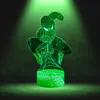 A 3D LED lamp shaped like Spider-Man, illuminated with green light, on a dark background. Náhľad obrázku produktu