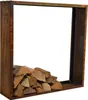 Kaminholzregal Brennholzregal Edelrost 100x100x25 cm Produktbild-Vorschau 2