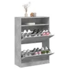 Schuhschrank mit 2 Klappen Betongrau 80x34x116 cm Produktbild-Vorschau 4