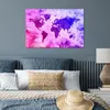 MuchoWow® Poster Weltkarte - Rosa - Blau 90x60 cm - Produktbild-Vorschau 4