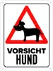 Vorsicht Hund Metallschild in 15x20 cm mit Hunde Silhouette Produktbild-Vorschau 1