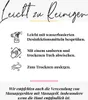 Instructions for cleaning a product with text and icons. Produktbild-Vorschau
