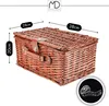 Cesto da picnic in vimini intrecciato per 4 persone, borsa Anteprima dell’immagine prodotto 11