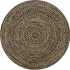 vidaXL Tappeto fatto a mano in iuta nero e natura 120 cm Anteprima dell’immagine prodotto 5