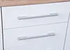 A close-up view of three white drawers with silver handles on a piece of furniture. Produktbild-Vorschau